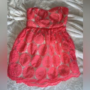 Deb Neon Coral Lace Dress